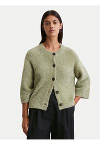 Marc O'Polo Kardigan 506 6045 61059 Zielony Relaxed Fit. Typ kołnierza: polo. Kolor: zielony. Materiał: bawełna