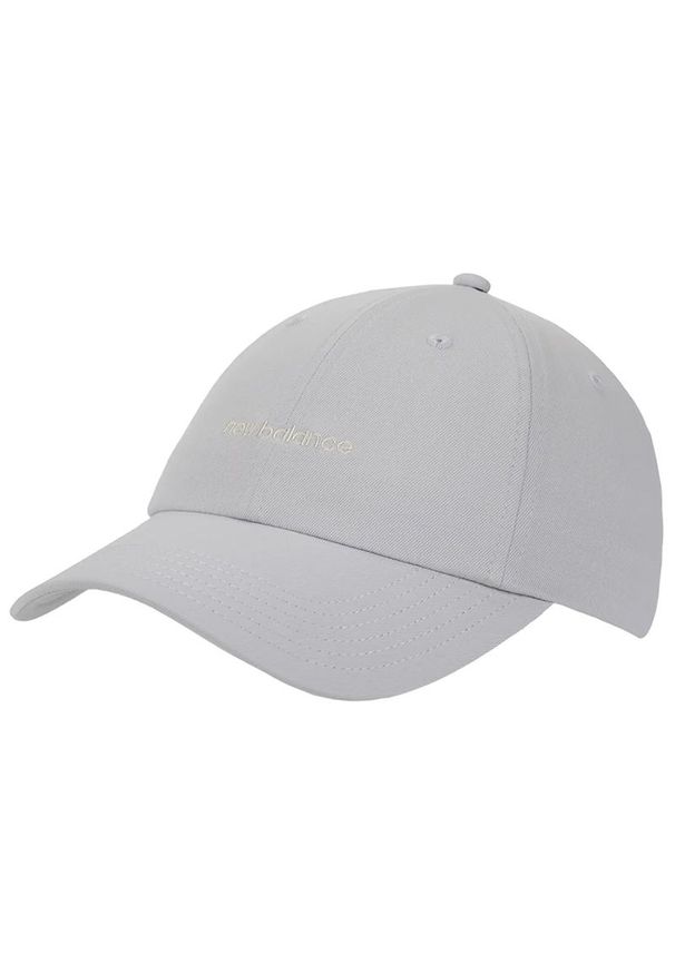 Czapka unisex New Balance LAH51010PEG - szara. Kolor: szary. Materiał: tkanina, poliester, materiał. Styl: klasyczny