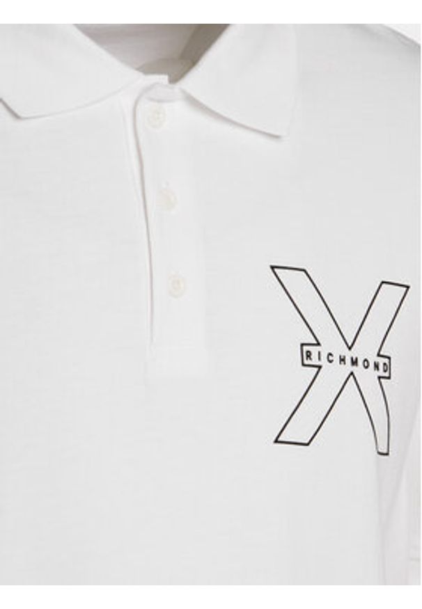 Richmond X Polo Lisi UMP24207PO Biały Regular Fit. Typ kołnierza: polo. Kolor: biały. Materiał: bawełna