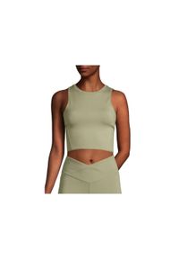 CASALL - Crop Top Sportowy Krótki dla Kobiet Casall Overlap Oddychający. Kolor: zielony. Długość: krótkie. Styl: sportowy
