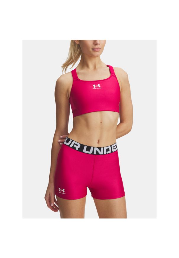 Biustonosz sportowy Under Armour HeatGear High. Kolor: różowy. Sport: fitness