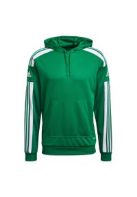 Adidas - Bluza piłkarska męska adidas Squadra 21 Hoodie. Kolor: biały, wielokolorowy, zielony. Sport: piłka nożna