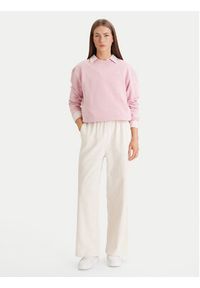 TOMMY HILFIGER - Tommy Hilfiger Spodnie dresowe UW0UW06180 Beżowy Wide Leg. Kolor: beżowy. Materiał: bawełna #5