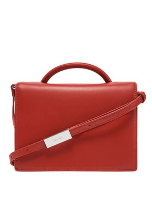 Calvin Klein Torebka Ck Linn Top Handle Crossbody K60K613162 Czerwony. Kolor: czerwony. Materiał: skórzane