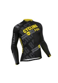 Bluza rowerowa męska FDX, Oddychająca. Kolor: wielokolorowy, czarny, żółty, szary. Materiał: materiał