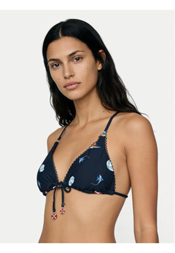 Seafolly Góra od bikini Beach Club 31474-303 Granatowy. Kolor: niebieski. Materiał: syntetyk
