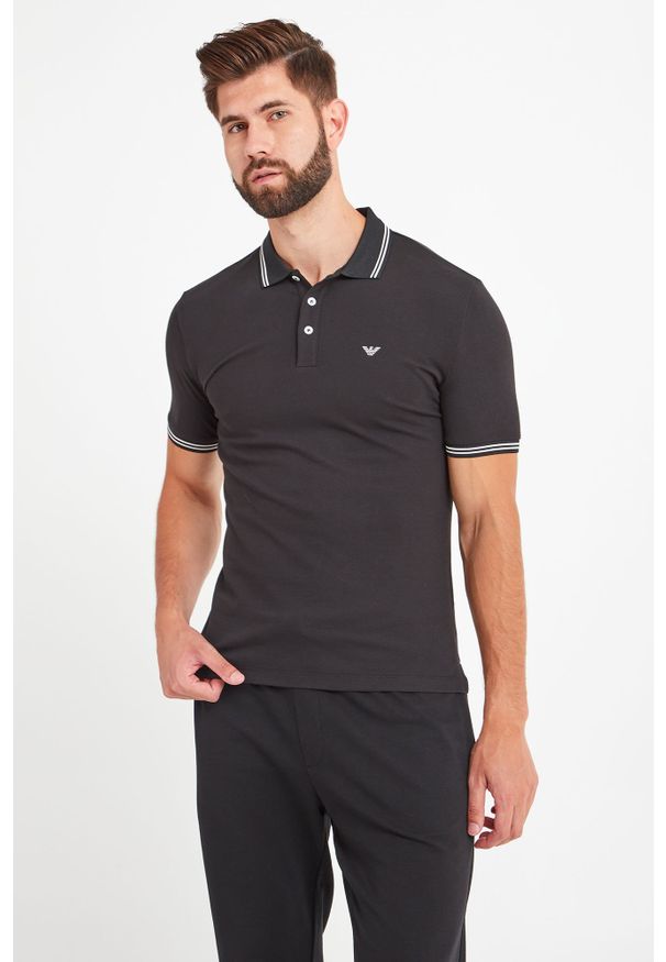 Emporio Armani - POLO EMPORIO ARMANI. Typ kołnierza: polo. Wzór: jednolity, nadruk. Styl: sportowy