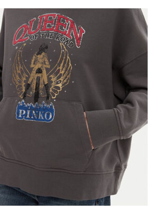 Pinko - PINKO Bluza Makamba 104623 A2DB Szary Regular Fit. Kolor: szary. Materiał: bawełna