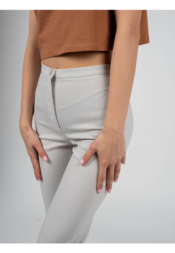 Patrizia Pepe Spodnie | 8P0328 A6F5 | Kobieta | Szary, Kremowy. Kolor: kremowy, szary, wielokolorowy. Materiał: elastan, poliester