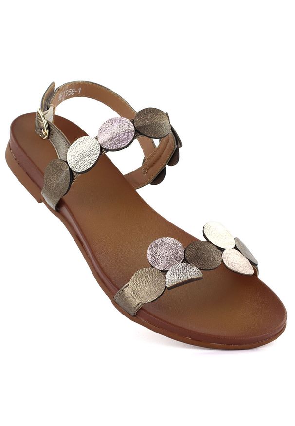 Sandały damskie brązowe M.Daszyński MR1958-1. Kolor: brązowy. Materiał: skóra ekologiczna