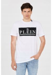 Philipp Plein - PHILIPP PLEIN T-shirt męski biały z dużym logo, Rozmiar XXL. Kolor: biały