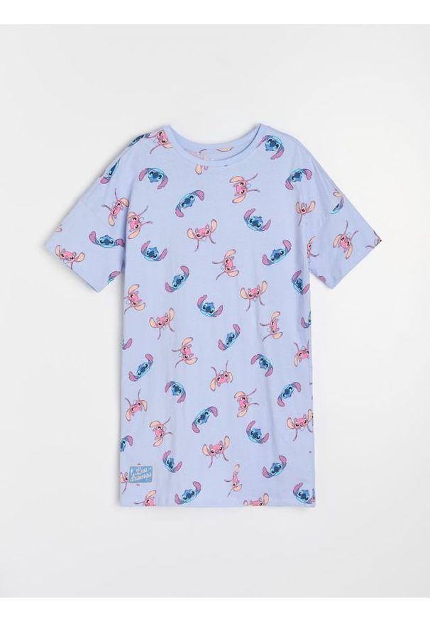 Sinsay - Koszula nocna ze wzorkiem Lilo & Stitch - błękitny. Kolor: niebieski