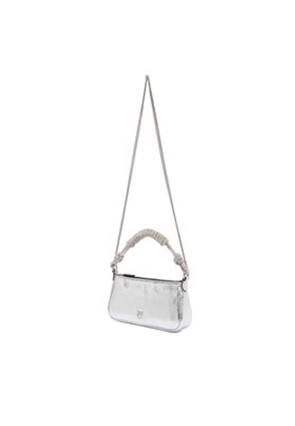 Pinko - PINKO Torebka Half Moon Baguette Mini AI 25-26 PLTT 105915 A2WD Srebrny. Kolor: srebrny. Materiał: skórzane