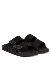Hugo - HUGO Klapki Evander 50563303 Czarny. Kolor: czarny. Materiał: materiał #6