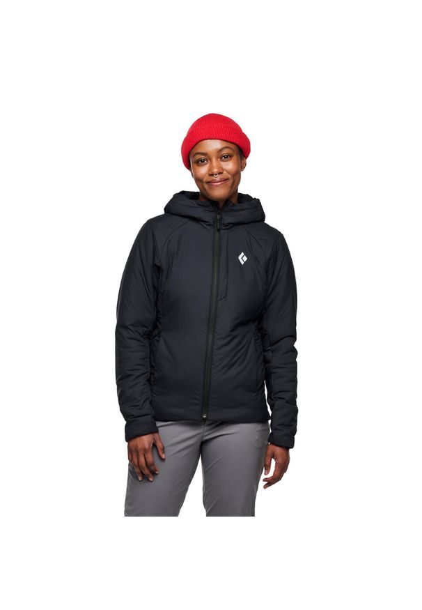 Bluza damska z kapturem Black Diamond First Light Stretch. Typ kołnierza: kaptur. Kolor: czarny. Sezon: zima. Sport: wspinaczka, narciarstwo