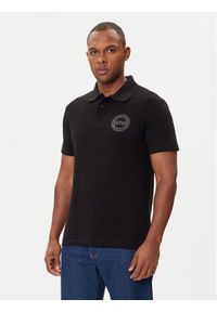 Versace Jeans Couture Polo 79GAGT06 CJ01T Czarny Regular Fit. Typ kołnierza: polo. Kolor: czarny. Materiał: bawełna