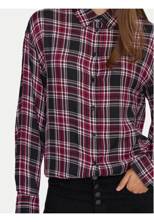 only - ONLY Koszula Evia 15355741 Bordowy Loose Fit. Kolor: czerwony. Materiał: wiskoza