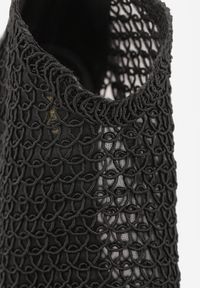 Renee - Czarne Eleganckie Ażurowe Sandały Vices na Szpilce Nelithin. Okazja: na spotkanie biznesowe. Kolor: czarny. Wzór: ażurowy. Obcas: na szpilce. Styl: elegancki #2