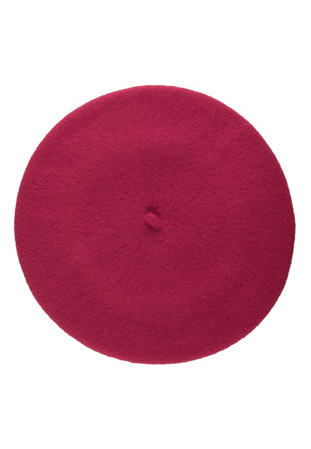 Wittchen - Damski beret wełniany z pomponami. Kolor: fioletowy. Materiał: wełna. Wzór: aplikacja. Sezon: zima. Styl: klasyczny