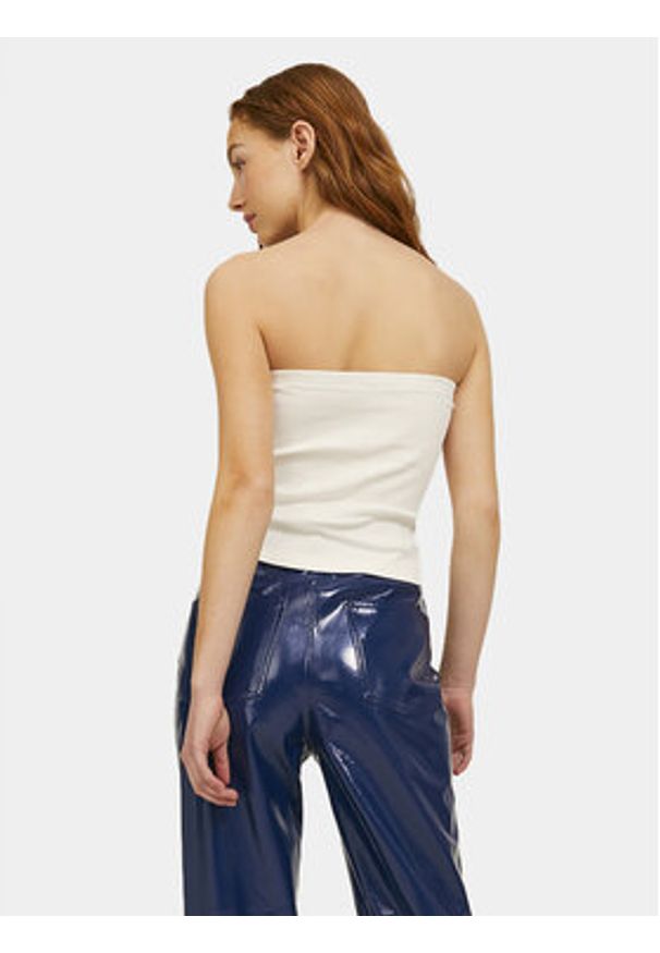 JJXX Top Fiona 12234188 Biały Slim Fit. Kolor: biały. Materiał: bawełna