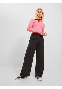 JJXX Sweter 12224416 Różowy Slim Fit. Kolor: różowy. Materiał: wiskoza #2