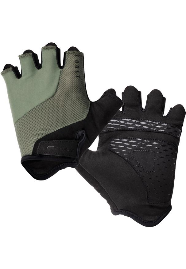 FORCE - Rękawiczki rowerowe dla dorosłych krótkie Force Land unisex. Kolor: zielony