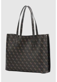 Guess - GUESS Brązowa logowana torebka Meridian Girlfriend Tote. Kolor: brązowy #6