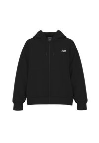 Bluza damska New Balance WJ41501BK – czarna. Okazja: na co dzień. Typ kołnierza: kaptur. Kolor: czarny. Materiał: dresówka, poliester, materiał, bawełna, prążkowany. Wzór: ze splotem. Styl: casual, klasyczny #2