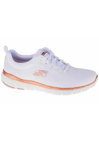 skechers - Buty sportowe Sneakersy damskie, Skechers Flex Appeal 3.0. Kolor: biały, czerwony, wielokolorowy, pomarańczowy, żółty. Sport: turystyka piesza