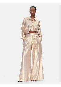 ACCESS FASHION Spodnie palazzo 53-5034-922 Złoty Wide Leg. Kolor: złoty. Materiał: syntetyk #3
