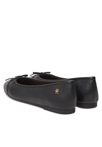 TOMMY HILFIGER - Tommy Hilfiger Baleriny Toe Cap Leather Ballerina FW0FW08759 Czarny. Kolor: czarny. Materiał: skóra #4