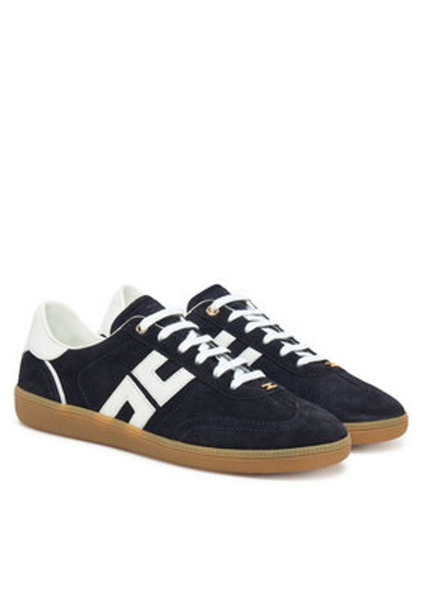 Elisabetta Franchi Sneakersy SA-51-G51E2-V400 Granatowy. Kolor: niebieski. Materiał: zamsz, skóra