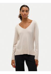 Vero Moda Bluzka Silje 10320451 Beżowy Loose Fit. Kolor: beżowy. Materiał: wiskoza #1