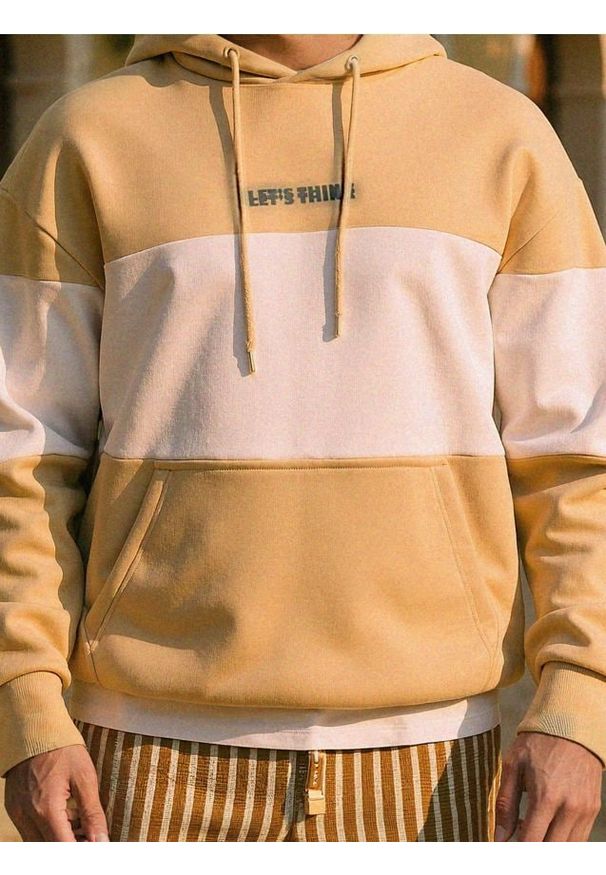 Sinsay - Bluza colorblock - beżowy. Kolor: beżowy