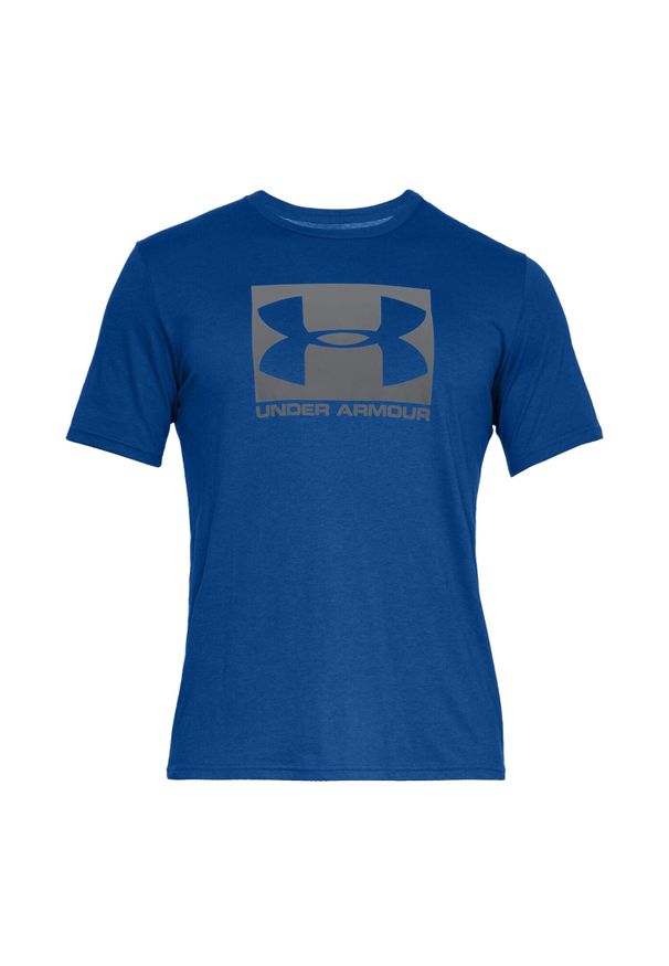 Under Armour - Męska Koszulka Sportstyle Boxed Logo T-shirt. Kolor: niebieski. Sport: turystyka piesza