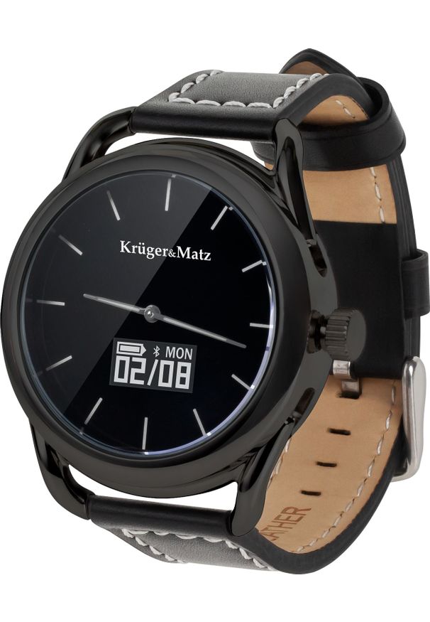 Krüger&Matz - Smartwatch Kruger&Matz Hybrid KM0419B Czarny (KM0419B). Rodzaj zegarka: smartwatch. Kolor: czarny