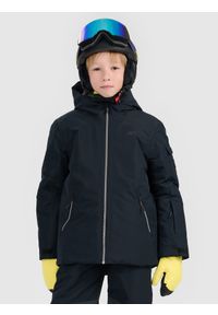 4f - 4F Kurtka snowboardowa membrana 8000 chłopięca - czarna 122 (6-7 lat). Kolor: czarny. Materiał: poliester. Sezon: lato #1