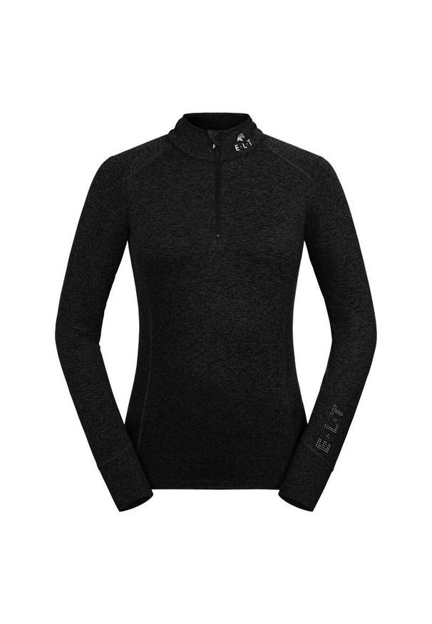 Damska techniczna koszulka jeździecka ELT Milano. Kolor: czarny. Materiał: materiał. Długość rękawa: długi rękaw