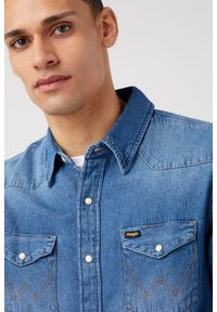 Wrangler - MESKA KOSZULA JEANSOWA WRANGLER 27MW ICON MID STONE 112341913. Materiał: jeans #3