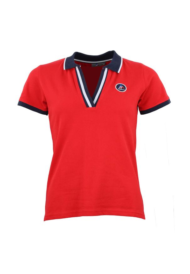 PEAK MOUNTAIN - Damska koszulka polo Peak Mountain Asfalte. Typ kołnierza: polo. Kolor: czerwony. Styl: sportowy