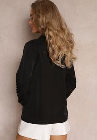 Renee - Czarna Koszula z Długimi Rękawami Zdobiona Koronką Zinnintha. Kolor: czarny. Materiał: koronka. Długość rękawa: długi rękaw. Długość: długie. Wzór: aplikacja, koronka #5
