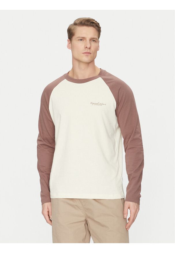 Jack & Jones Longsleeve Boston 12272977 Brązowy Relaxed Fit. Kolor: brązowy. Materiał: bawełna. Długość rękawa: długi rękaw
