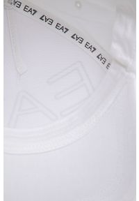 EA7 Emporio Armani czapka kolor biały z aplikacją. Kolor: biały. Wzór: aplikacja