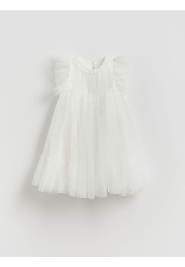 Reserved - Tiulowa sukienka - złamana biel. Materiał: tiul