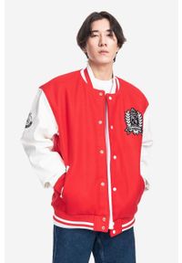 Reebok Classic kurtka bomber z domieszką wełny Res V Jacket kolor czerwony HS5794-CZERWONY. Kolor: czerwony. Materiał: wełna #1