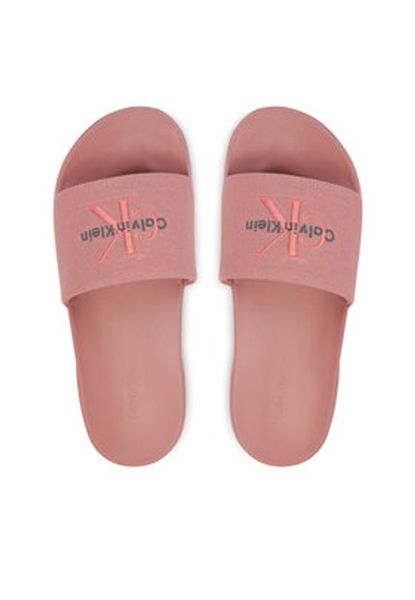 Calvin Klein Klapki Ess Slide Cv HW0HW02958 Różowy. Kolor: różowy. Materiał: materiał