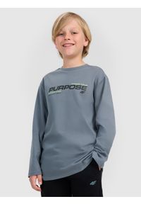 4f - 4F Longsleeve regular z nadrukiem chłopięcy - khaki 122 (6-7 lat). Okazja: na co dzień. Kolor: turkusowy. Materiał: jersey, materiał, bawełna. Długość rękawa: długi rękaw. Długość: długie. Wzór: nadruk. Sezon: lato. Styl: casual, klasyczny, sportowy #1