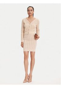 Guess Spódnica mini W5YD68 Z3OU0 Beżowy Regular Fit. Kolor: beżowy. Materiał: bawełna