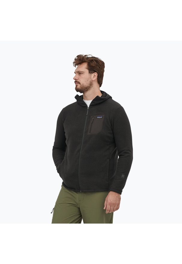 Bluza trekkingowa męska Patagonia R1 Air Full-Zip. Kolor: czarny