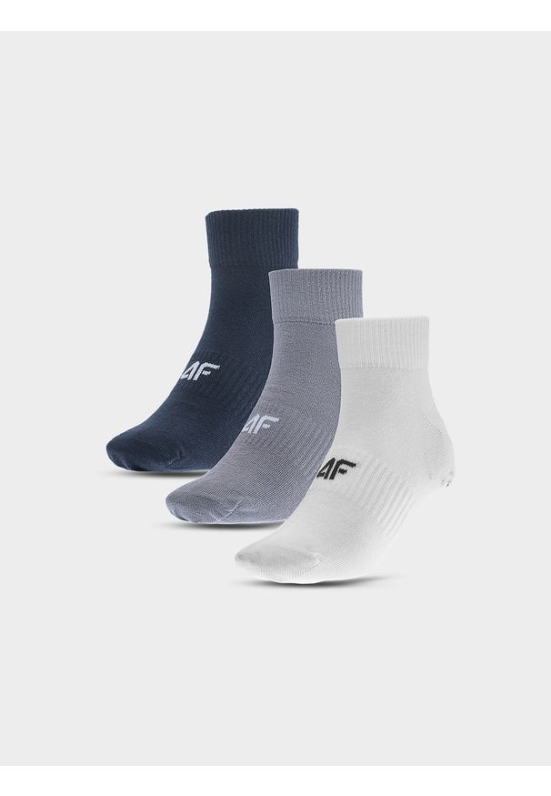 4f - 4F Skarpetki casual za kostkę (3-pack) męskie - multikolor 32-34. Kolor: wielokolorowy. Materiał: bawełna, włókno, materiał, poliamid